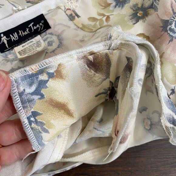 Vintage Milkmaid 80s Cream White Multi Cottage Core Flower Maxi Dress M / L - Picture 7 of 8